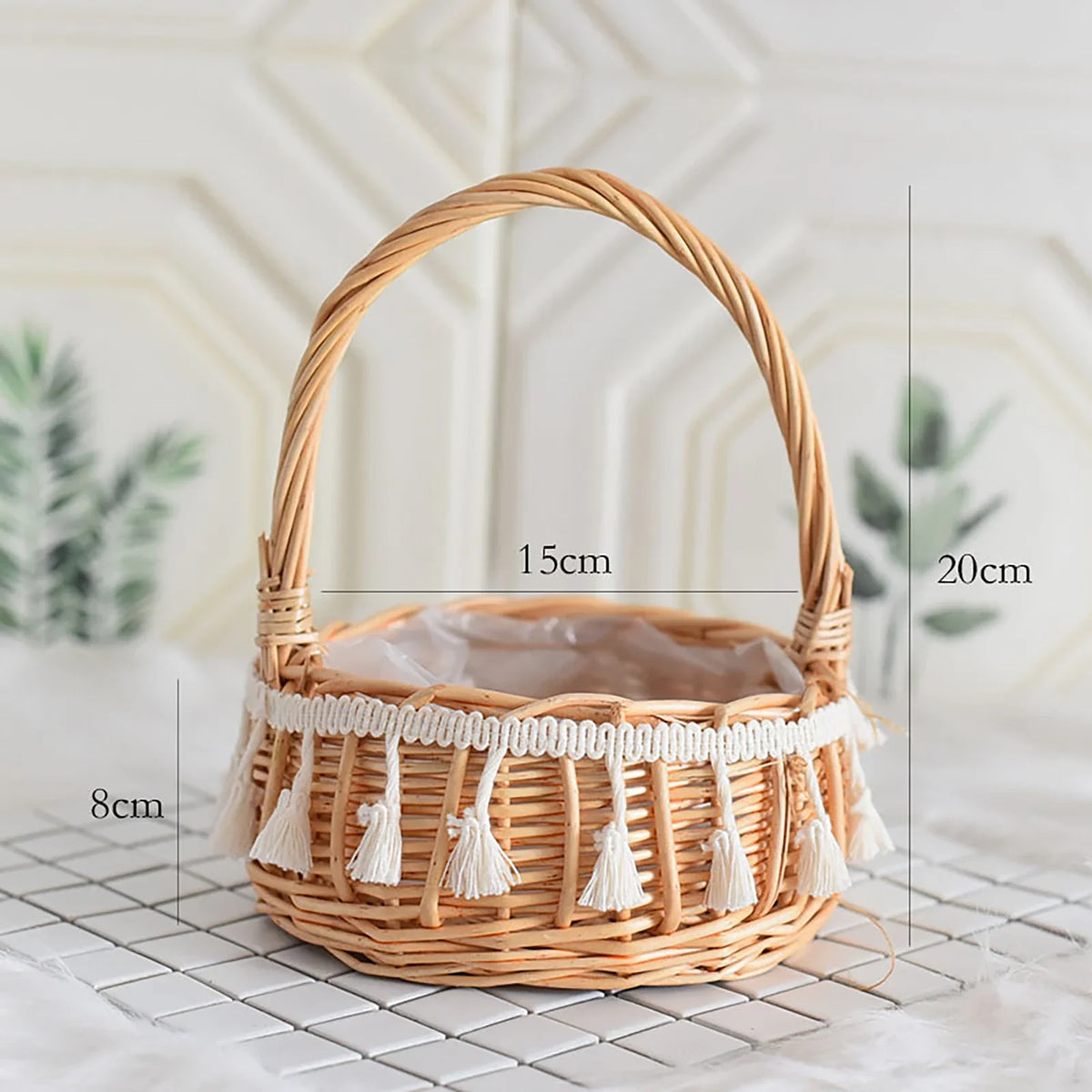 Wedding flower basket with butterfly knot large multipurpose capacity - 03 M