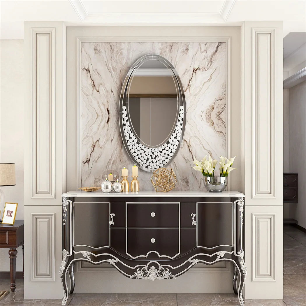 Oval decorative mirror in tear shape for interior - view 5