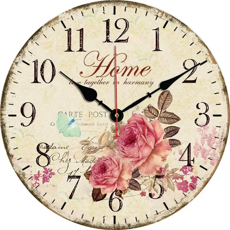 Silent retro wall clock for modern interior decoration - 20-0488 / 16 pouces (40 cm)