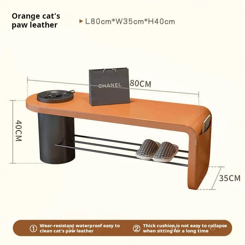 Multifunction storage bench for footwear and other objects - Orange 80CM