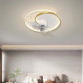 Modern ceiling lamp with mobile fan and smart lighting