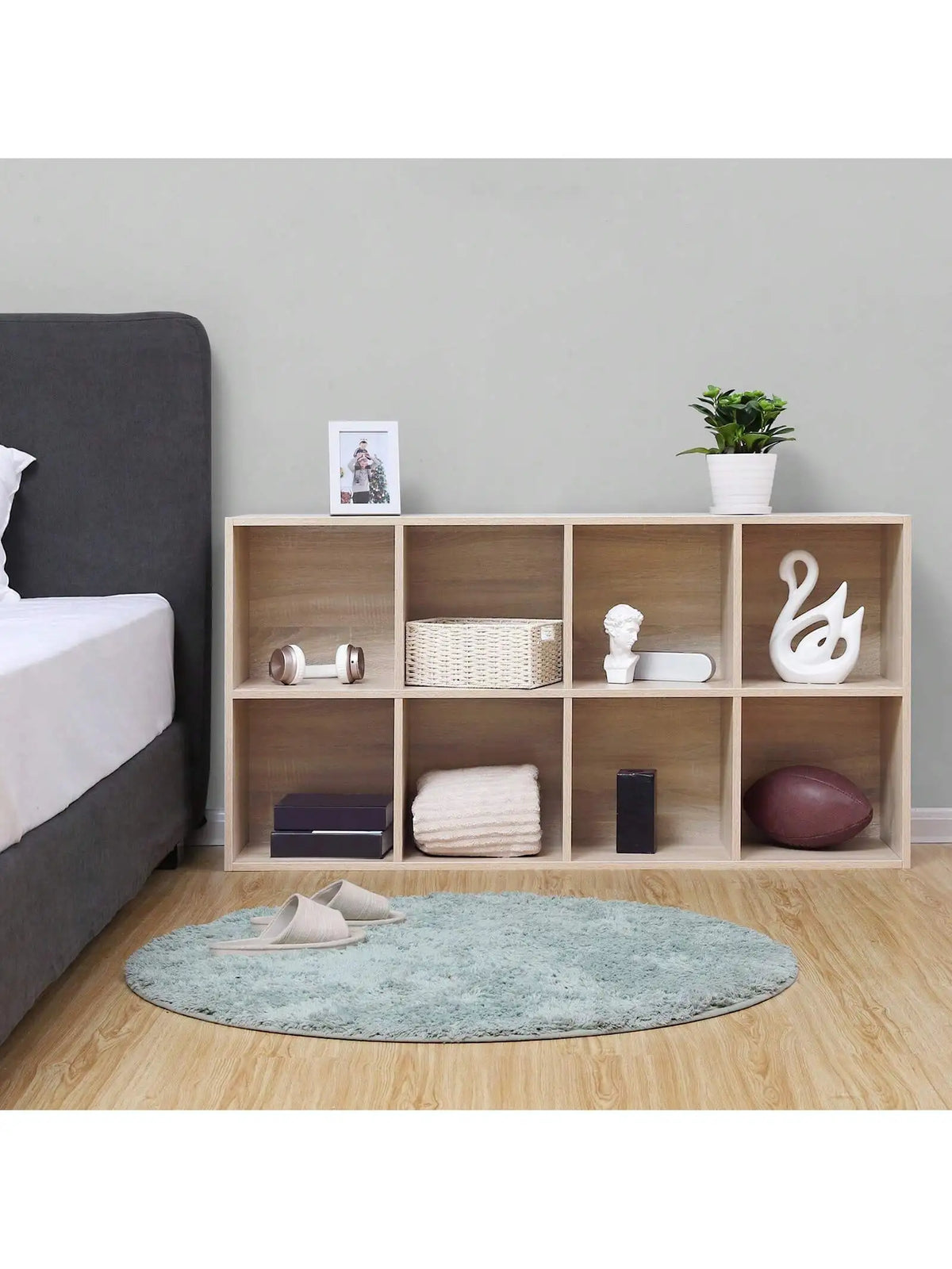 VASAGLE Bookcase, Wooden Bookshelf with 8 Compartments, Floor Standing Storage Unit for Files, decor, In Study, Living Room