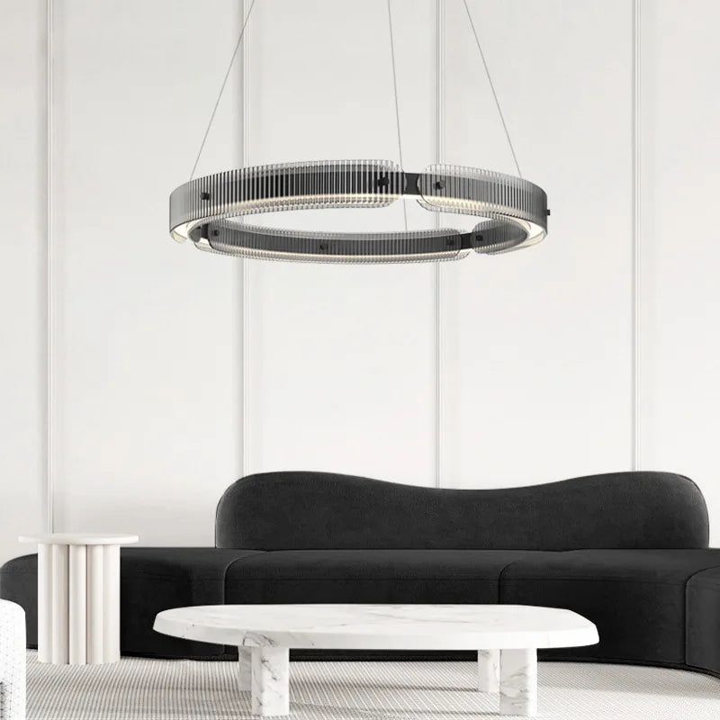 Chandelier in smoked glass design modern decorative pendant light