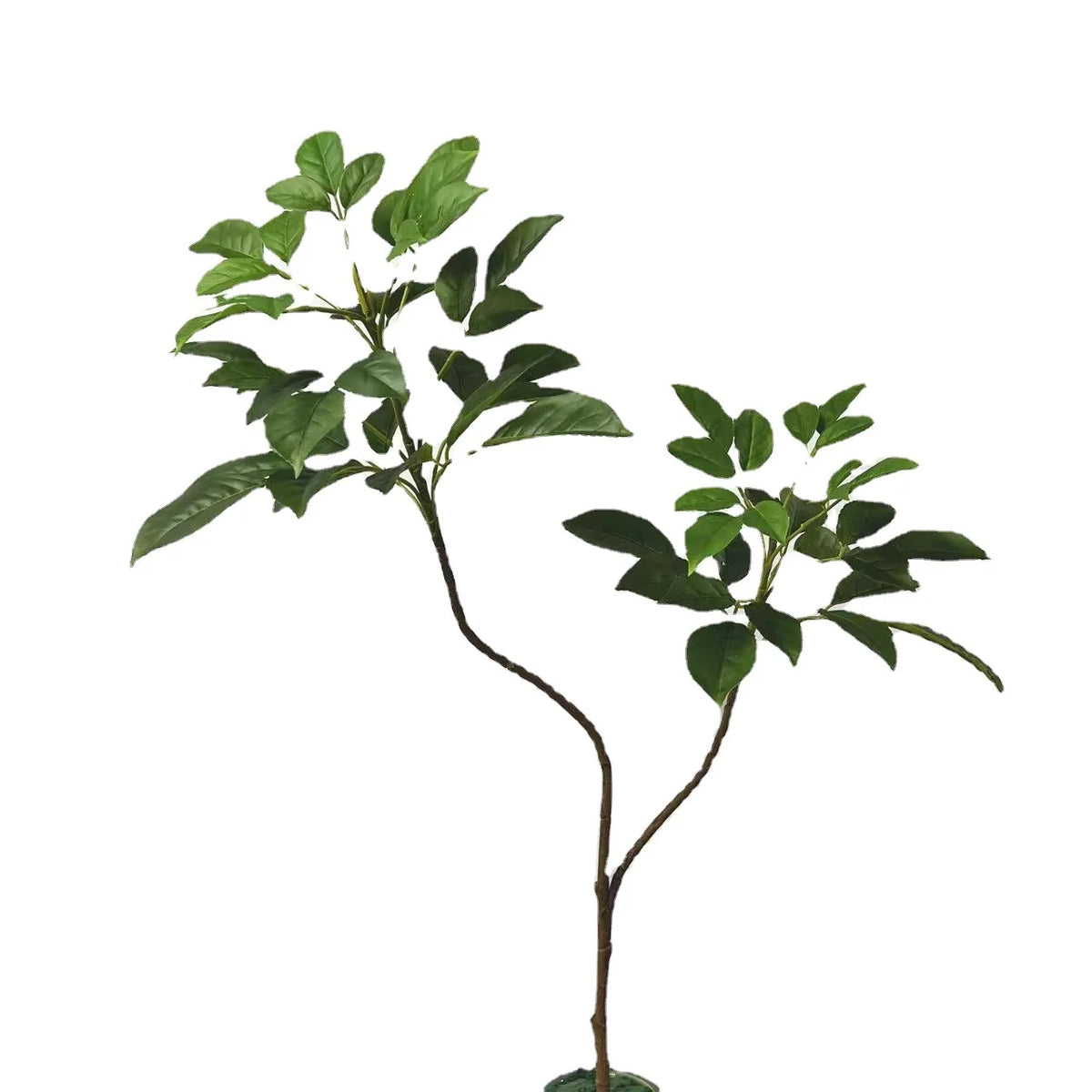 Large Artificial eucalyptus Plant Green Leaf Banyan Tree for Garden Outdoor, Living Room Aisle Home Decoration 104 cm - 104 cm 2 head