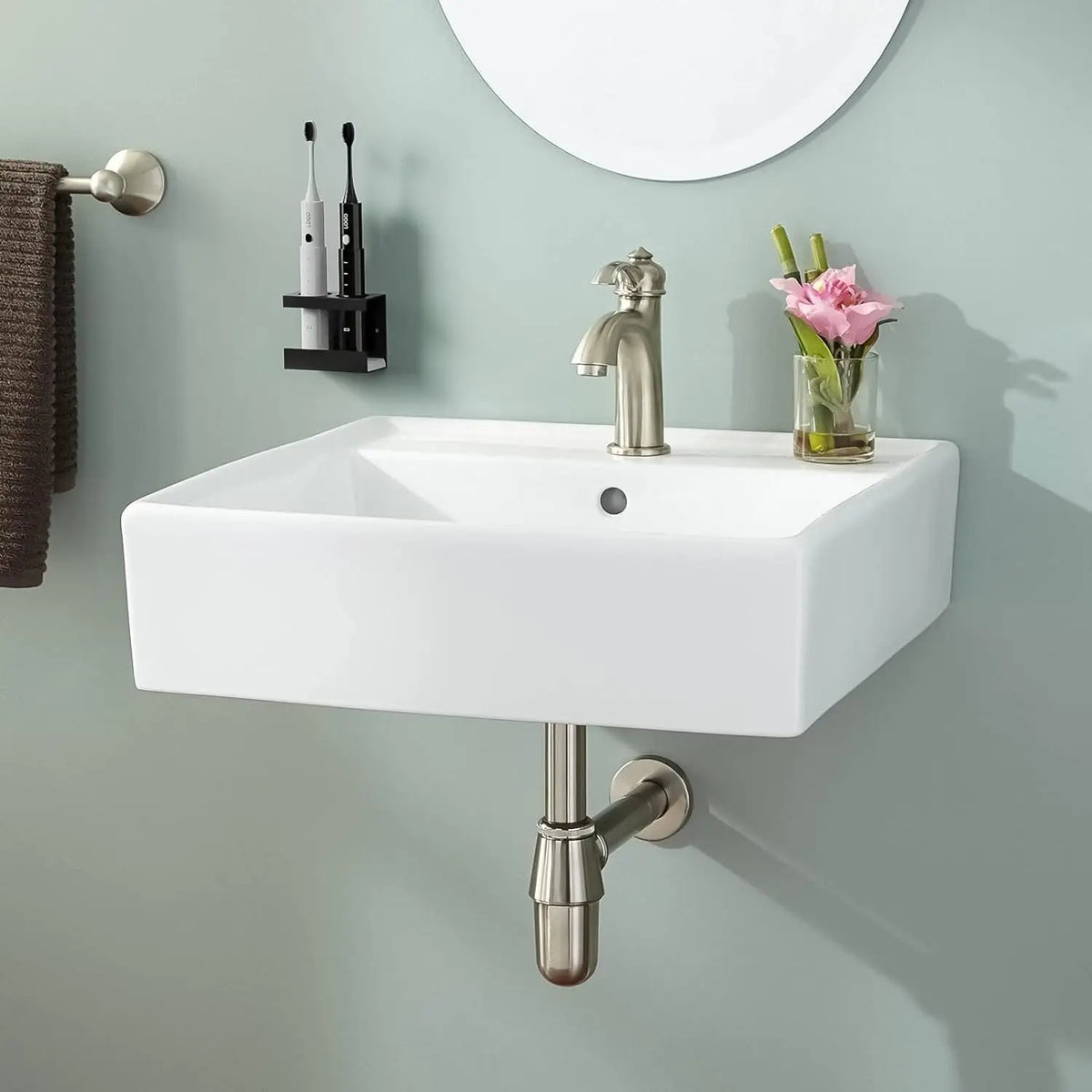 Aluminum Wall-Mount Toothbrush Holder, Matte Black, 2-4 Slots - view 5