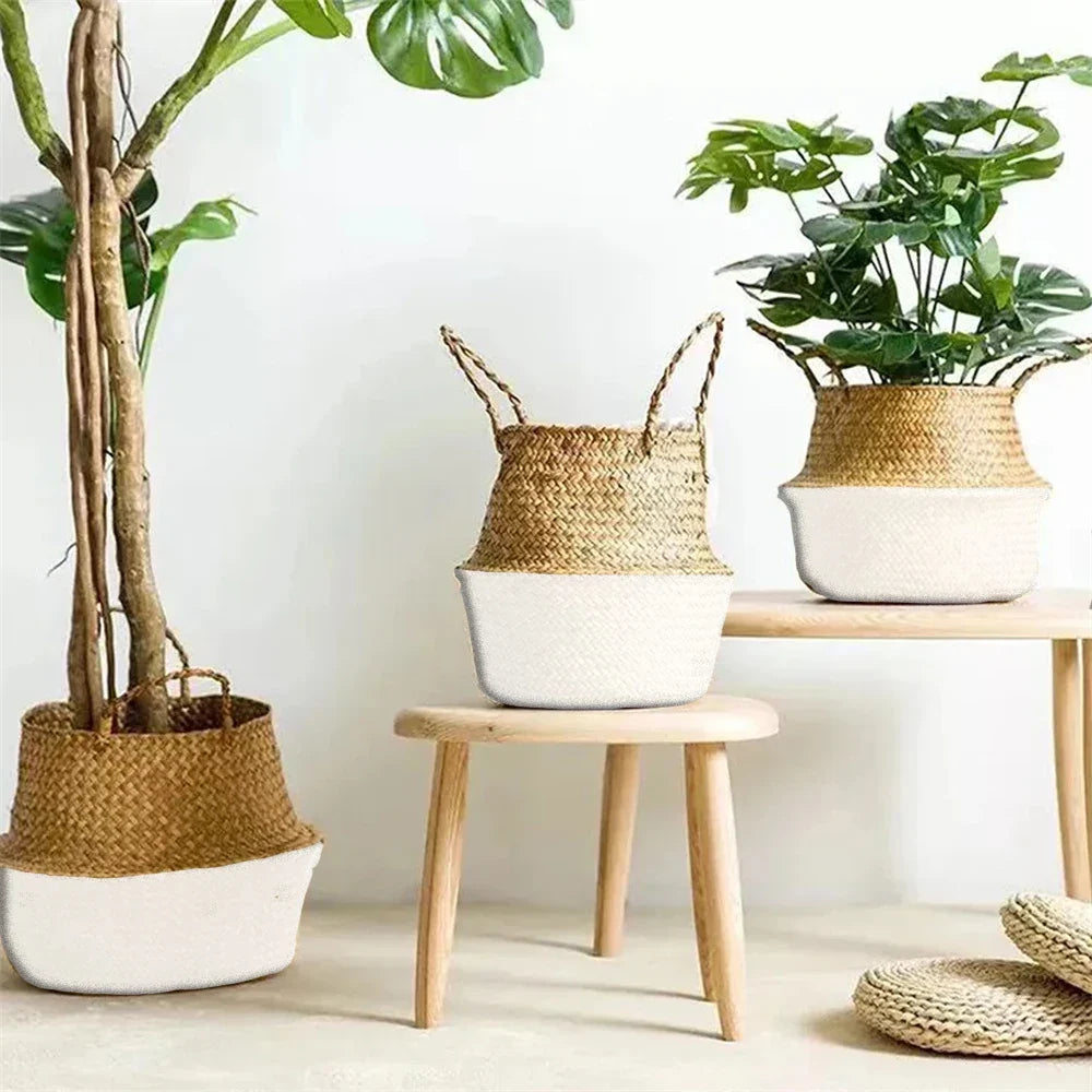 Wicker basket suspended for storage and home decoration - view 4