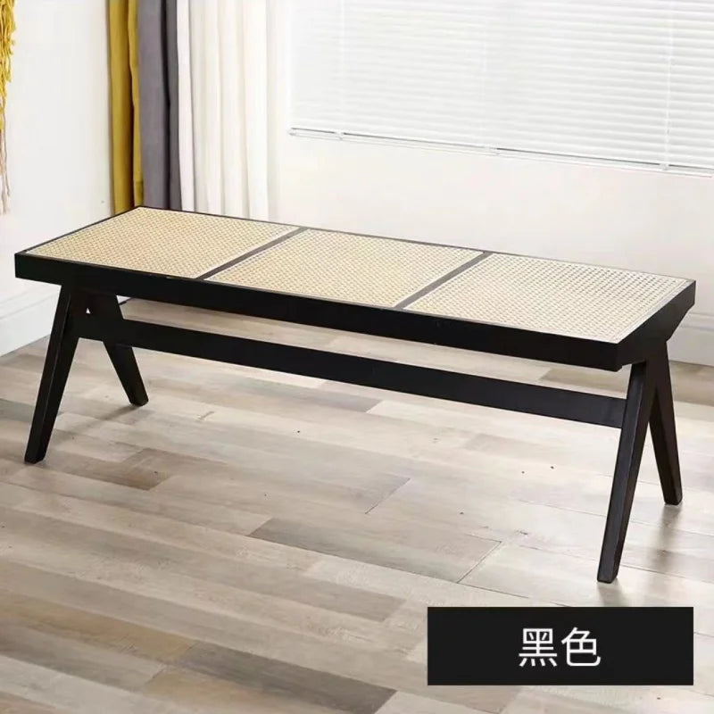 Woven old Japanese style rattan bench for small space - view 5