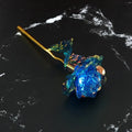 Rose flower in handmade leaf for the saint-valentin - Blue
