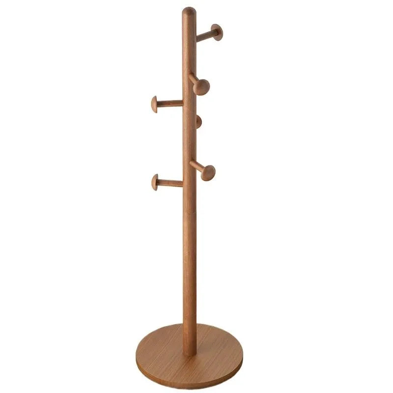 X&D Solid Wood Coat Rack, Floor Hanging Clothes Rack Simple Modern Bag Rack Bedroom Household Single Pole Vertical Drying Rack - view 5
