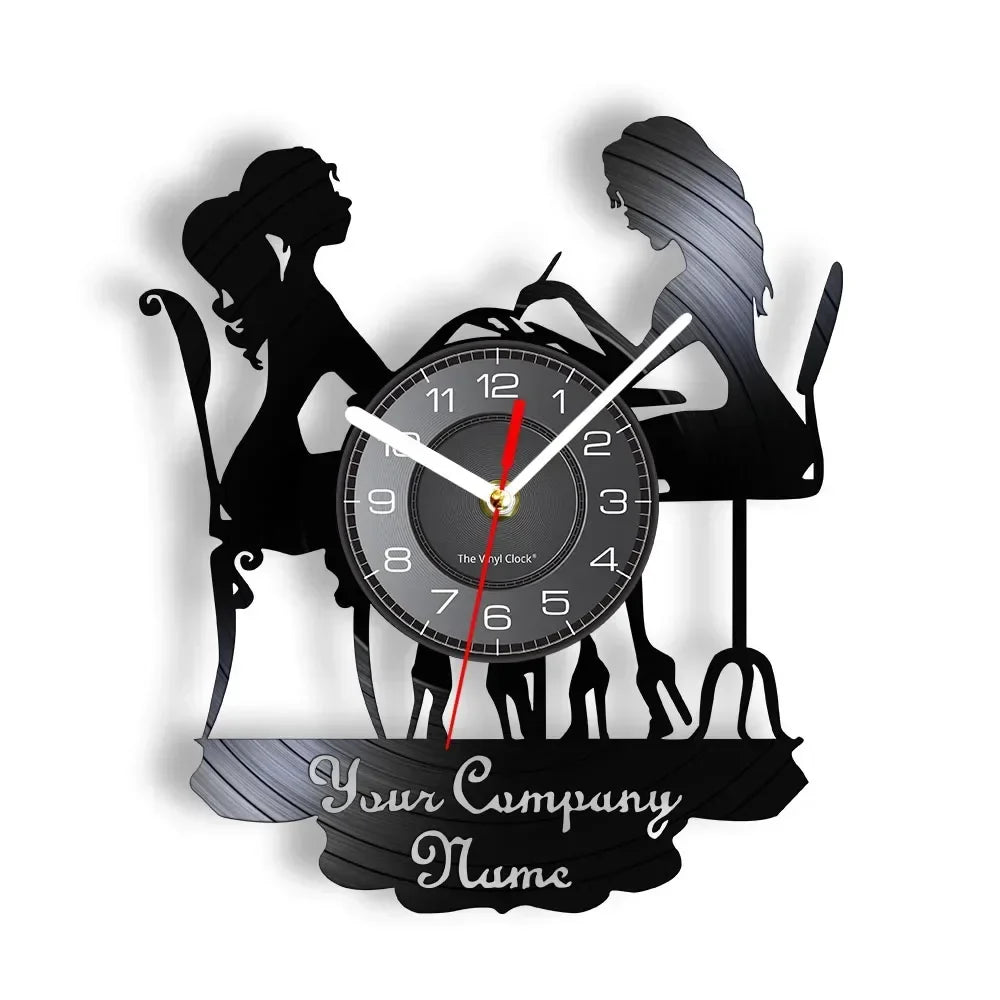 Vinyl wall clock for manicure and beauty salon - No LED9