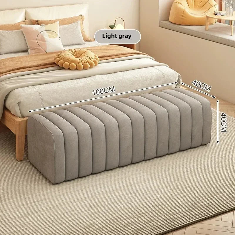 Modern design shoe bench with soft and comfortable footrest - Grey Length 100cm