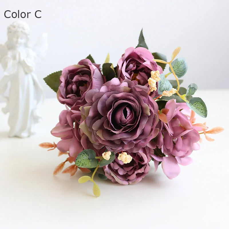 Bouquet of artificial flowers for wedding decorations and autumn - C