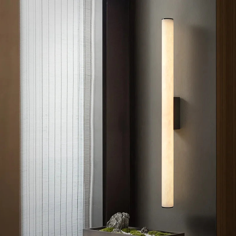 Minimalist wall sconce in marble and modern copper design elegant - view 2