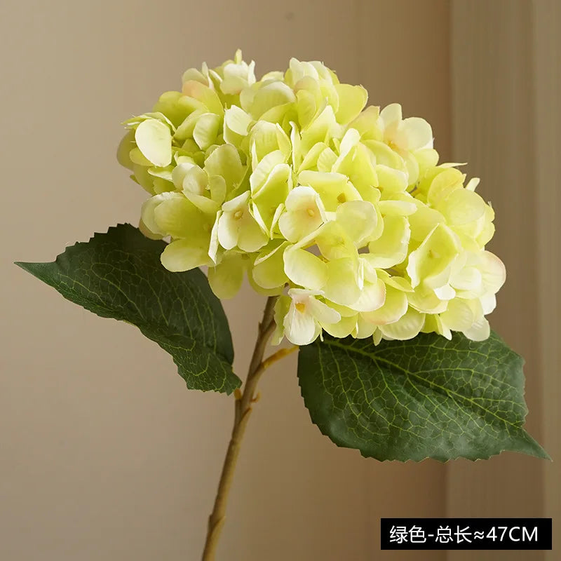 Realistic artificial hortensia flower for decoration and bouquet - Green