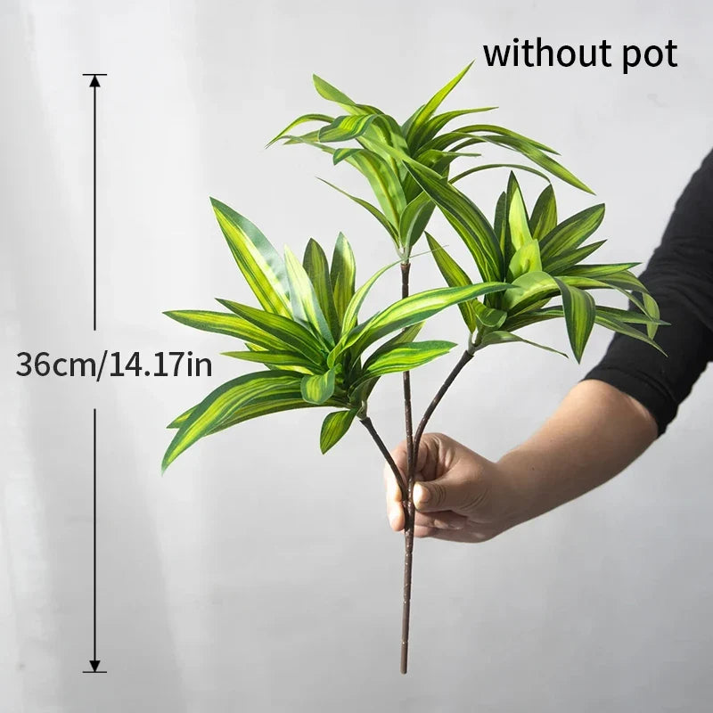 Bamboo artificial plant monstera for interior decoration - 35cm Green