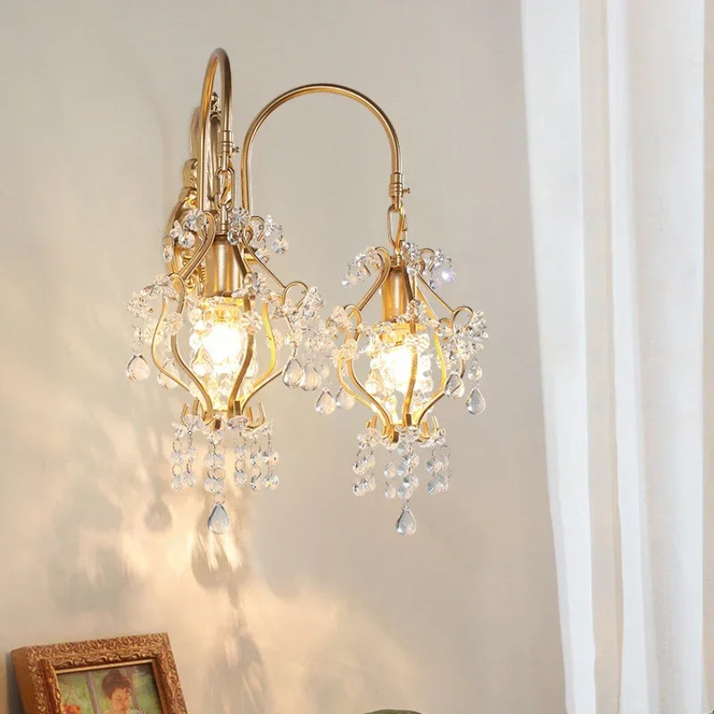 Nordic retro crystal wall sconce for interior decoration - view 2