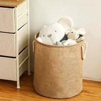 Foldable cotton linen basket and high capacity linen for clothes and toys