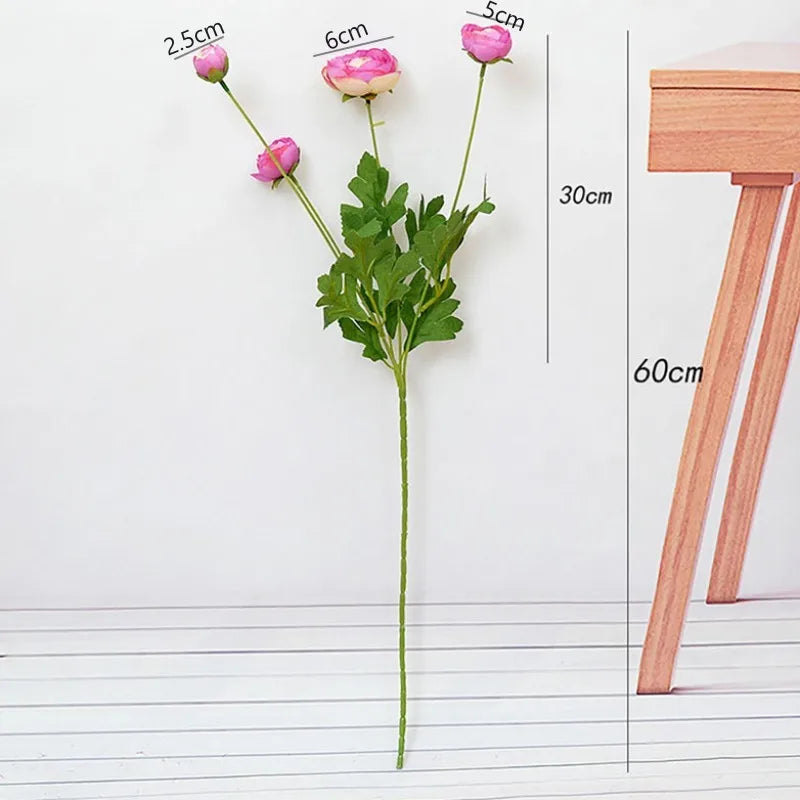 Artificial silk peony flowers for decorations and festive events - view 5