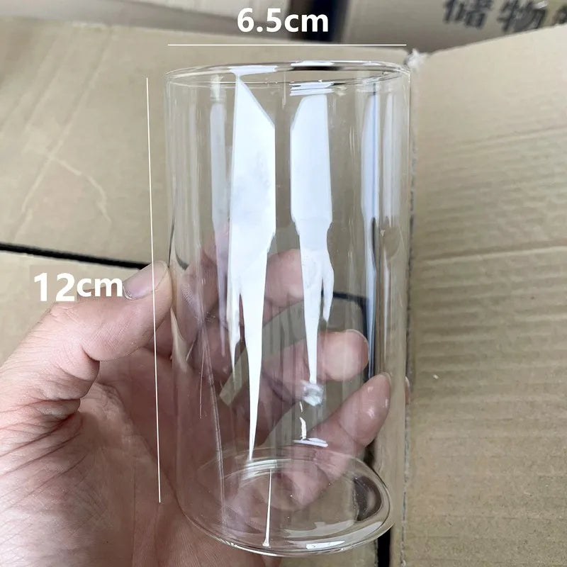 Glass Candle Holders Dia 8cm Cylinder Vases for Pillar Candle, Holders or Flower Vase Wedding Decoration Candlelight Dinner - Candle Cup L
