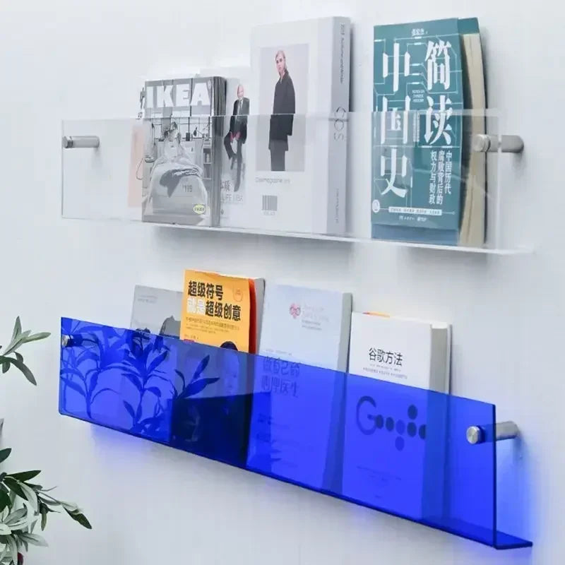 Transparent acrylic wall shelf for various storage