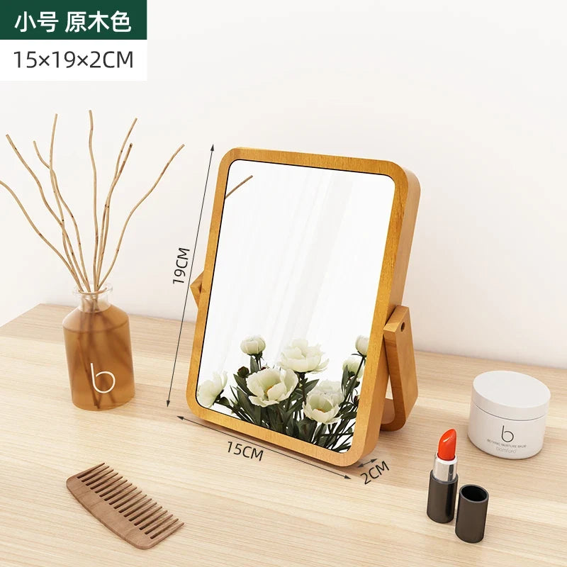 Vintage wooden decorative mirrors for interior decoration - 15x19x2cm 2