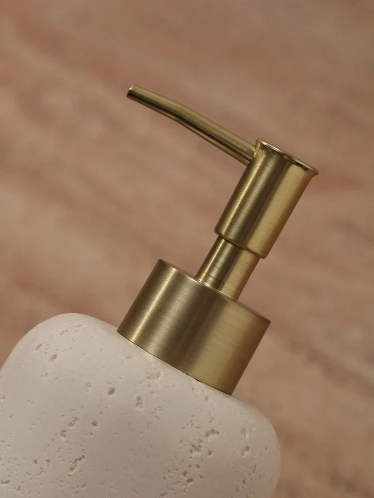 Ahunderjiaz Wabi-Sabi Style Push Bottle, Marble Shower Gel Dispenser Bottle, Light Luxury Bathroom Tabletop Decoration, Home Dec - view 5