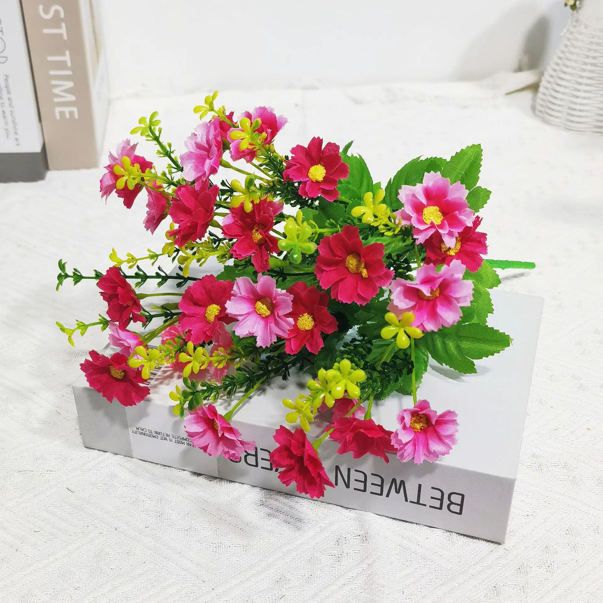 Uv-resistant artificial flower set for outdoor decoration - Red Pink Light Pink