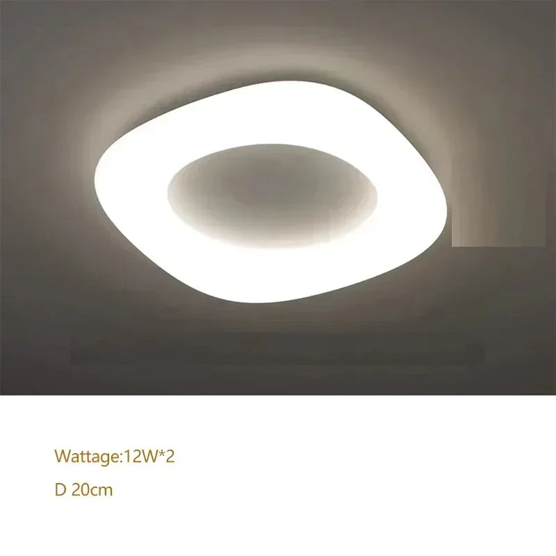 Modern minimalist acrylic eye protection pendant light, living room, bedroom, circular LED indoor lighting - Ceiling lamp 20cm