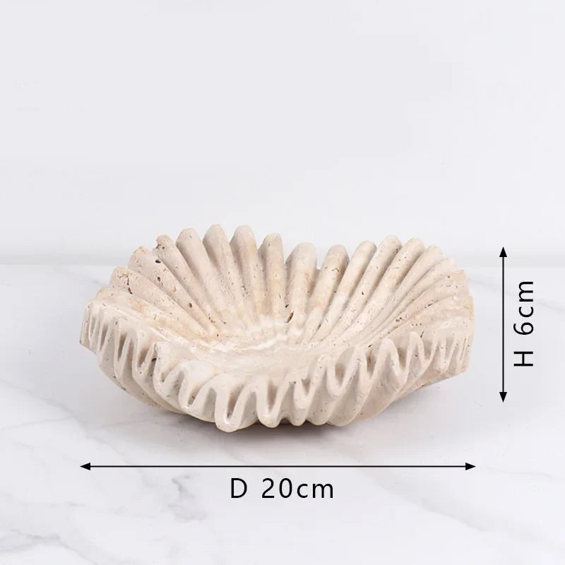 Wabi-sabi style marble storage tray modern artistic decoration - Plateau - 20cm
