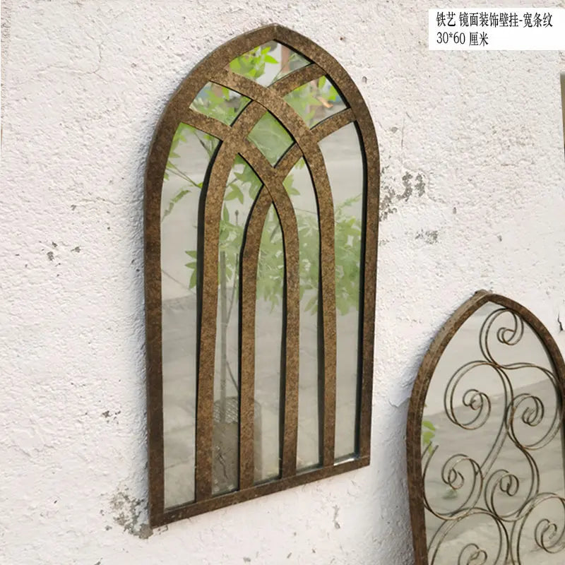 Retro Nordic wooden mirrors for handcrafted wall decoration - view 5