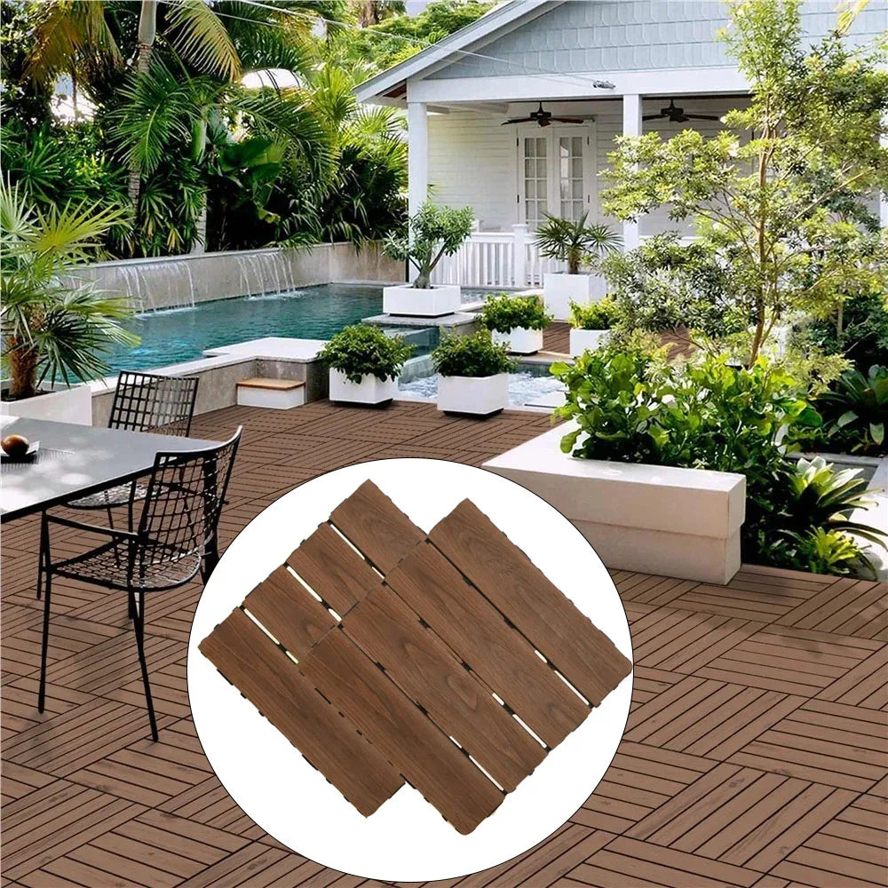 30-Pack 30x46 Solid Wood Interlocking Deck Tiles - view 2