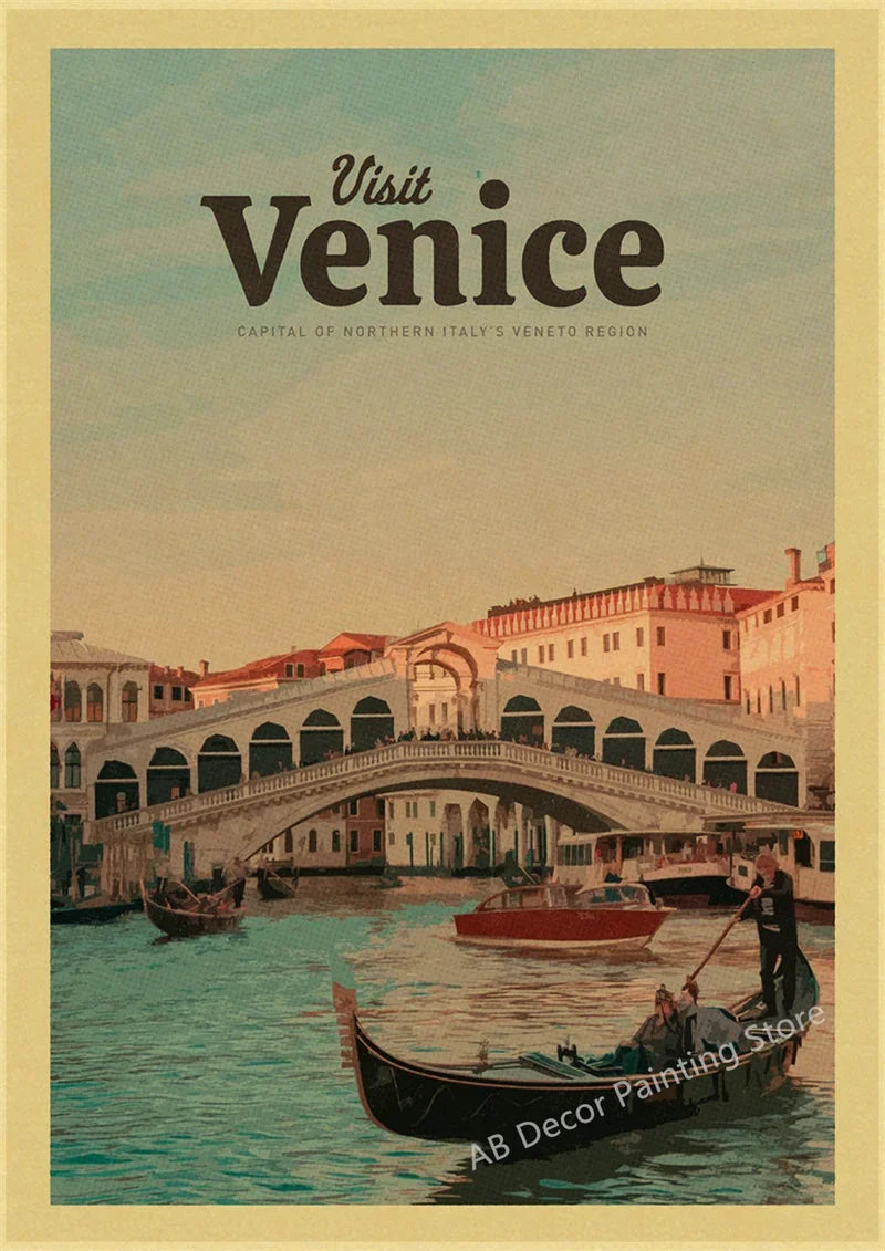 Vintage Travel Poster Wall Art for Tourism, Design 51 - 51 / A3 16.5 x 11.8 inches