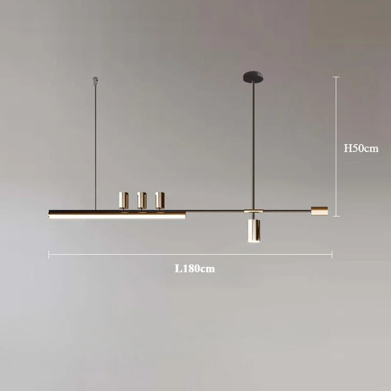 Modern Nordic minimalist design chandelier for interior decoration - C-180cm Gold / Neutral Light