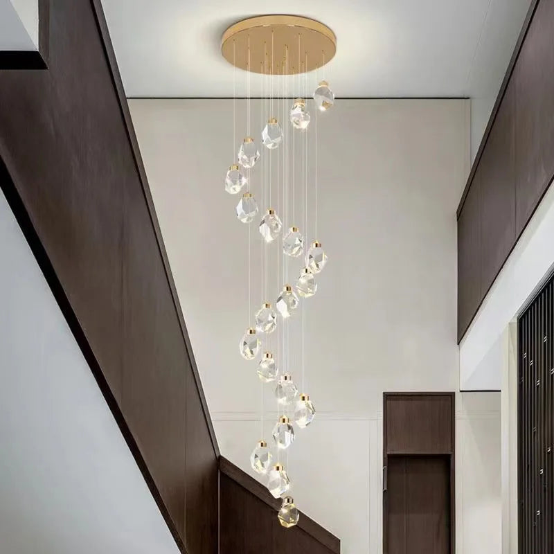 Led crystal chandelier design in modern and elegant copper - view 3
