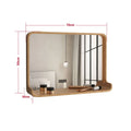 Solid wood mirror with led lighting and wall mounting - 70 50CM