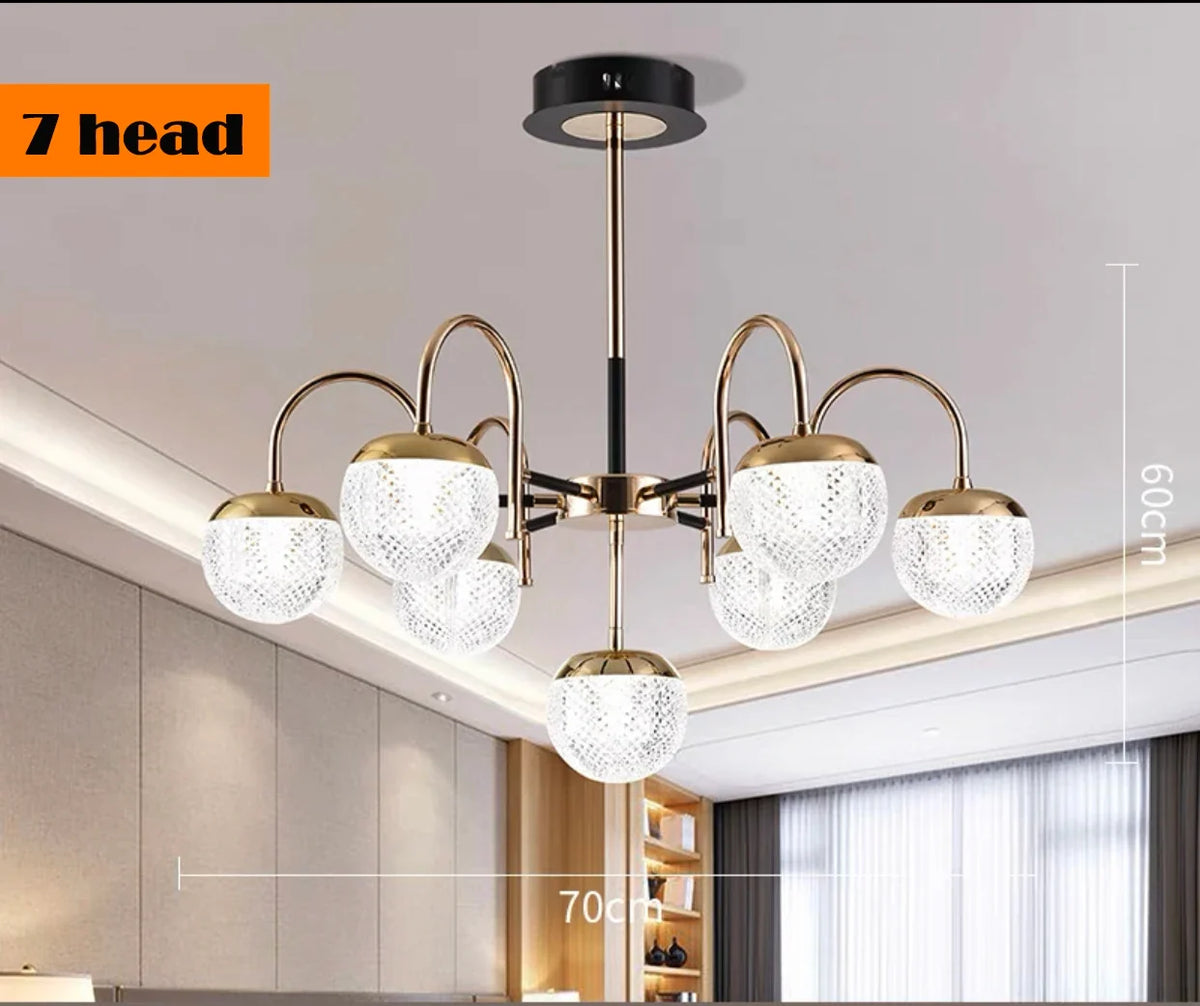Modern wrought iron chandelier for interior decoration - 7 Heads