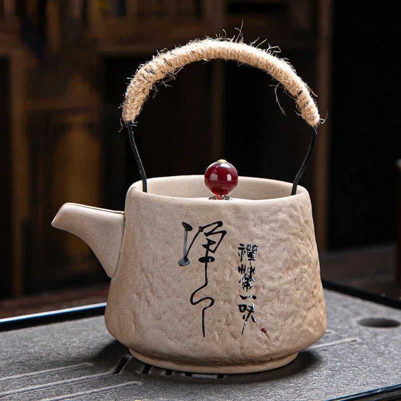 Japanese retro kungfu ceramic textured tea service - view 2