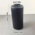 Striped Ceramic-Like Plastic Vase for Flowers, Decorative Floral Arrangement Display, Creative Little Flower Vase - black