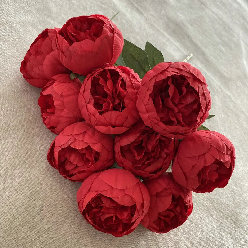Timeless Artificial Peony Bouquet for Weddings - Red