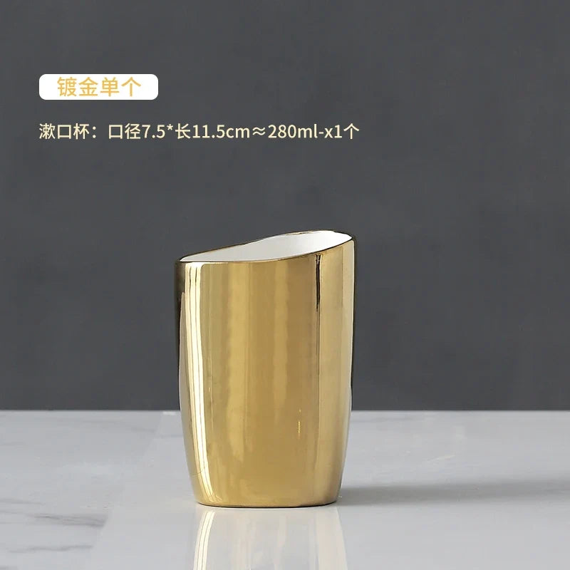 Ceramic bathroom accessories for interior decoration - Gold Cup