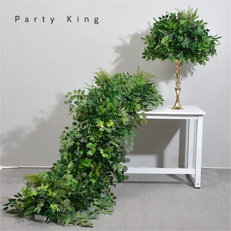 Green Plants Outdoor Runners Wedding Decoration, Artificial Plants Ball Road Leaders Decoration Fake Plants Garden Decoration