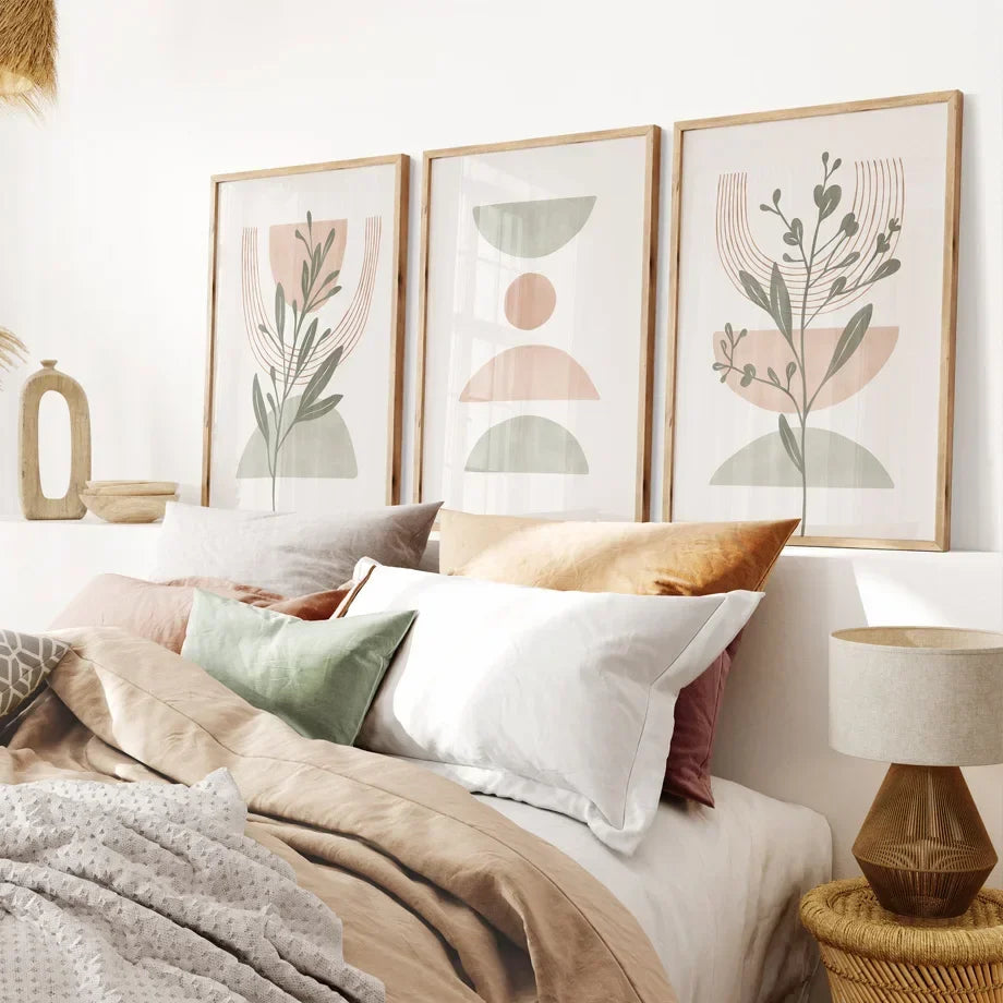 Abstract wall art boho geometrical for interior decoration