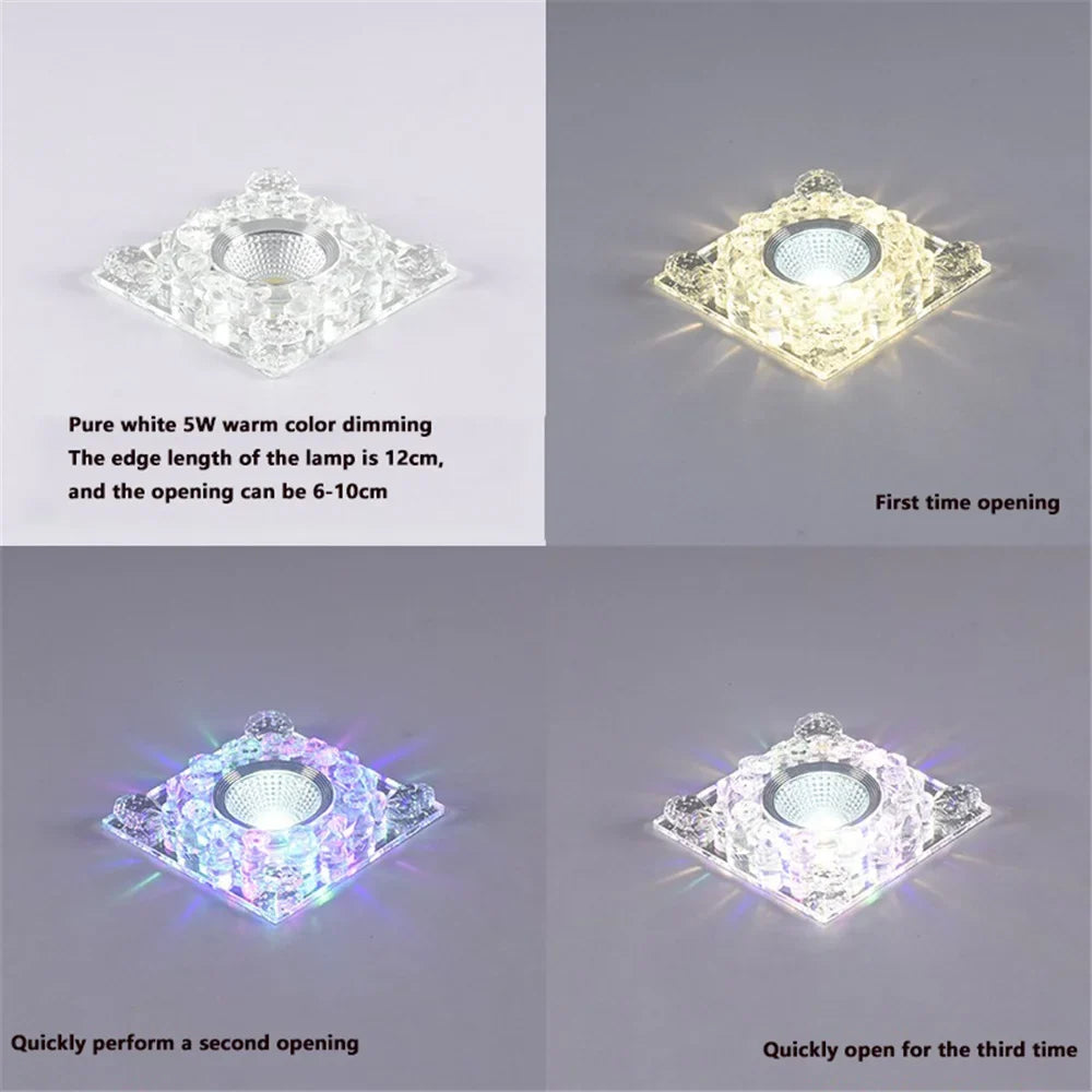 Led square crystal rgb ceiling for varied interior decoration - Je