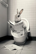 Conversation-Starter Animals on the Toilet Wall Decoration Canvas - 13X18cm Unframed / 21