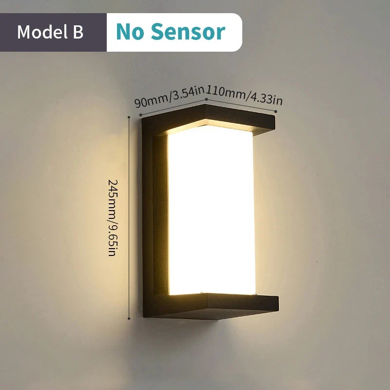 Outdoor led wall sconce with automatic motion sensor - ModelB NO Sensor / Cold white / AC85-265V