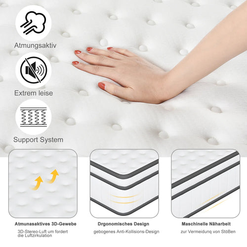 7-Zone Medium-Firm Orthopedic Spring Mattress, 10 in Thick - view 2