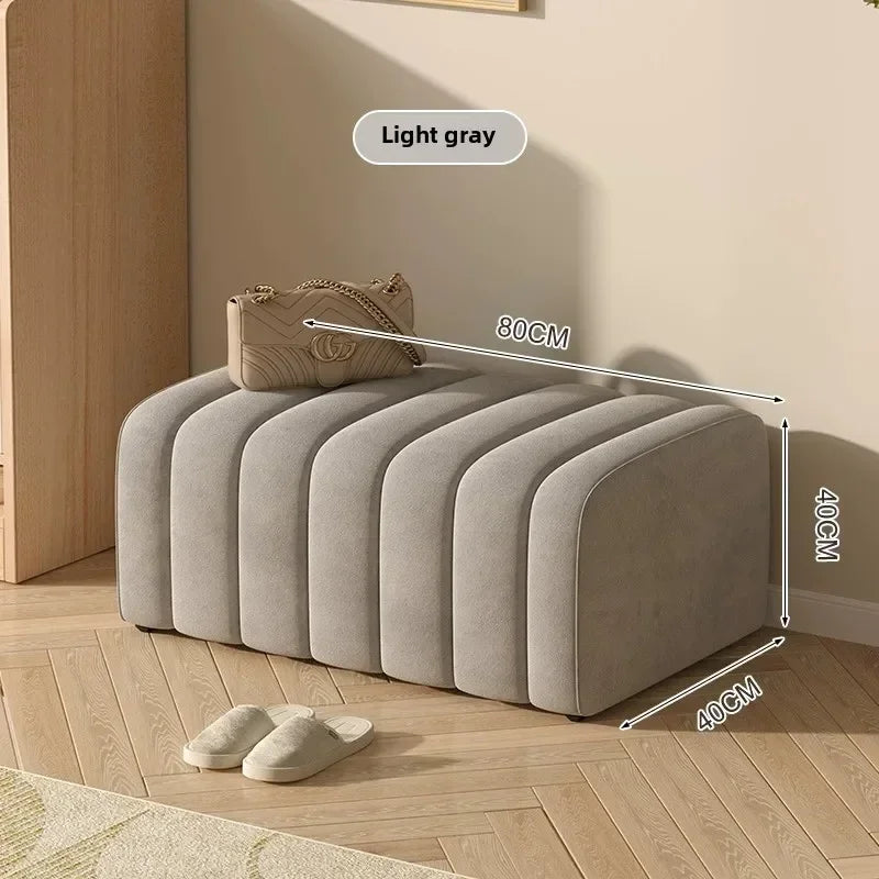 Modern design shoe bench with soft and comfortable footrest - Gray Length 80CM