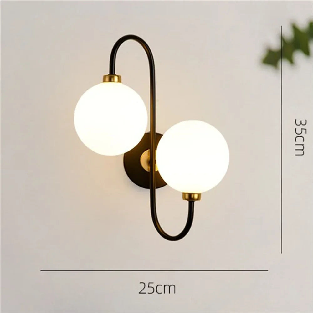 Wall sconce in metal and glass modern Nordic style - C1