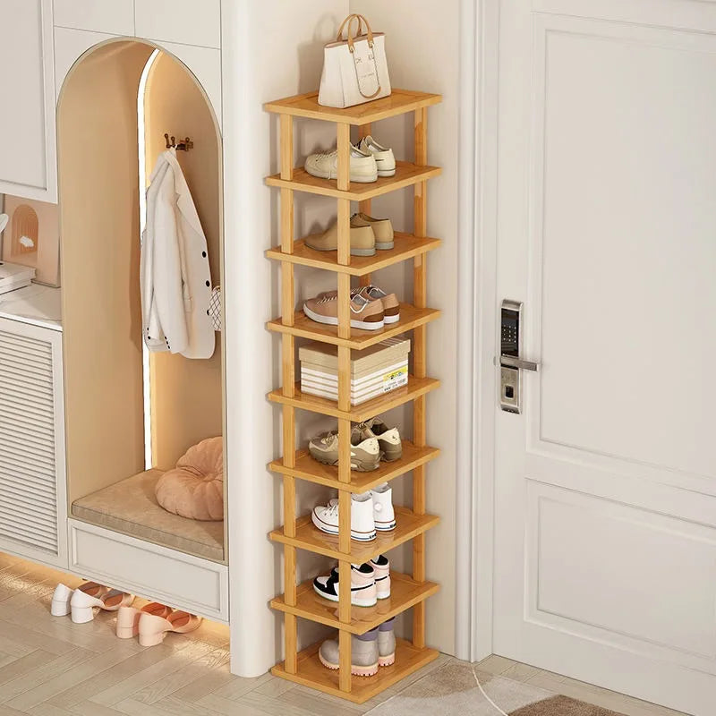 Organizer of bamboo shoes with little bulky multilayer