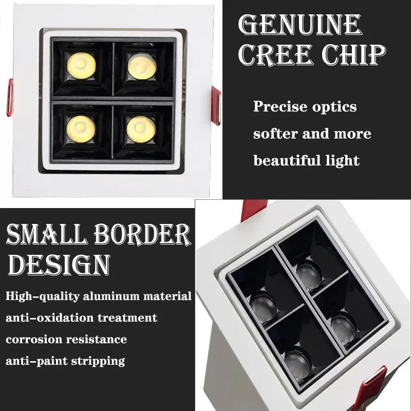 Nordic embedded Career chip bean gall spotlight, 1 head 2 head 3 head 8W/12W living room ceiling grill lamp downlight spotlight - view 5